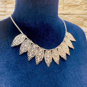 925 Sterling Silver filigree ancient necklace,  traditional Mardin necklace, bridal luxury jewellery