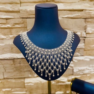 925 Sterling Silver filigree ancient necklace,  traditional Mardin necklace, bridal luxury Necklace
