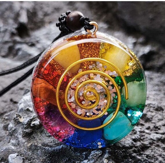 BUY 2 Get 1 Free EMF Orgonite 7 Chakra Energy Rainbow Meditation Pendant Jewelry Gift Crystal Necklace Energy Pendant EMF Protection Etsy UK