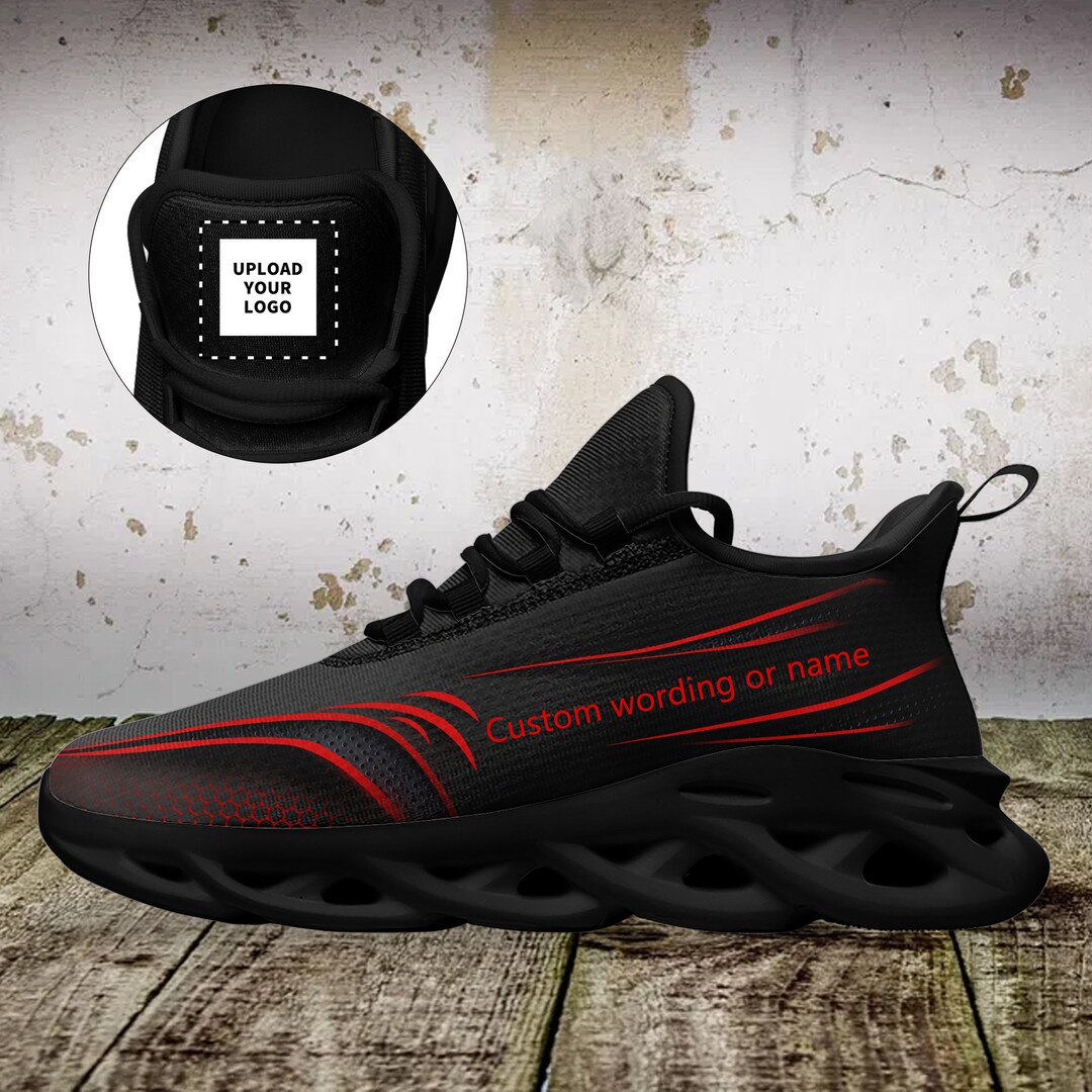 Custom Unique Sports Shoes Gifts Black and Red Athletic Etsy