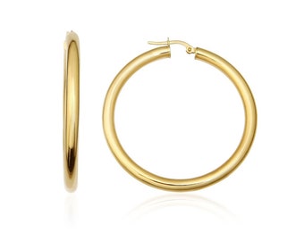 14 K Solid Gold Huggie Hoop Earrings 45 Mm • Huggie Hoop Earrings • Gold Huggie Earrings • Huggies Earrings • Gold Huggies