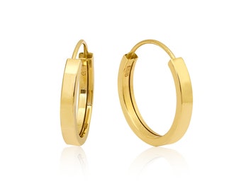 14 K Solid Gold Huggie Hoop Earrings 16 Mm • Huggie Hoop Earrings • Gold Huggie Earrings • Huggies Earrings • Solid Gold Huggies