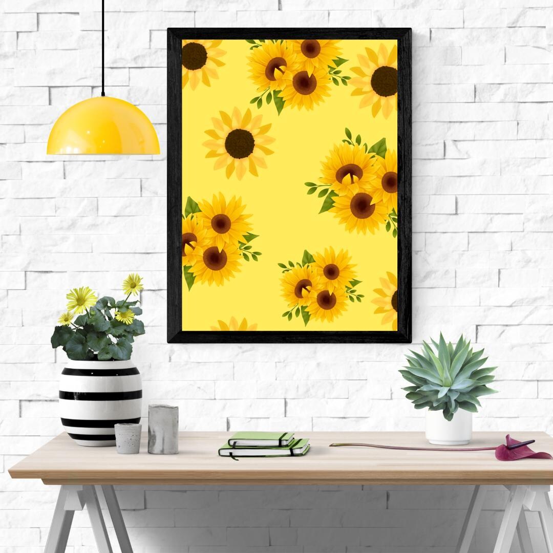 Sunflower Wall Art Printable | Sunflower Yellow Digital Download ...
