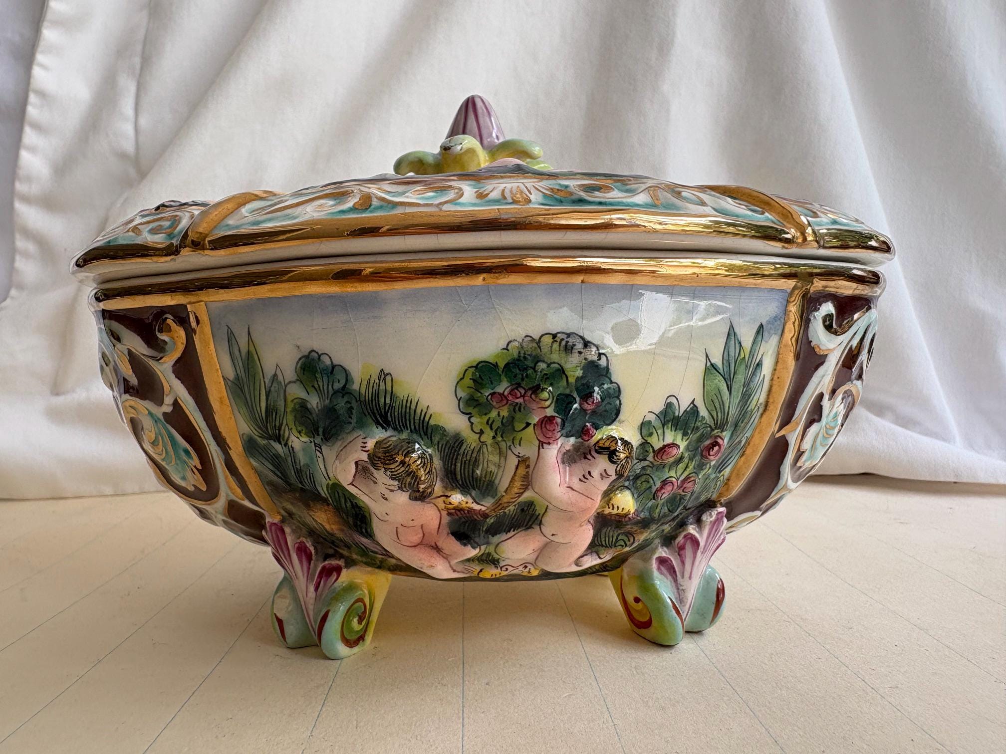 ◇◇ イタリア 陶器 CAPODIMONTE/カポディモンテ フラワーベース 花瓶