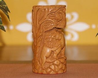 Elephant Herd Statue African Elephant Jungle Tree 360 Carving Hand Carved | Hand Carved| Wood Carved| African Carved Figurine| Wood Elephant