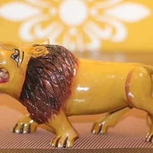 Wooden lion Sculpture, Hand Carved Statue, Wood Carving, African Animal Figurine| Wood Carved| Hand Carved| African Carved Animal| Lion