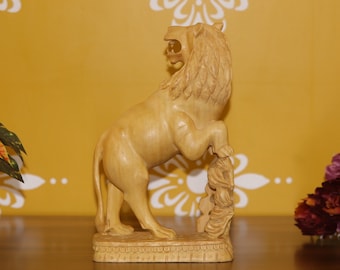 12&quot; Wooden Tiger Sculpture, Hand Carved Statue| Carving| African Animal Figurine| African Sculpture| Africa Wood Sculpture| Animal Figurine