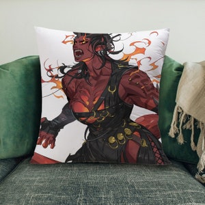 Baldur's Gate 3 Karlach Pillow, 2 Way Throw Pillows, Square Pillow
