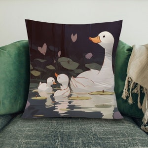 Linda almohada de pato, almohadas de tiro de 2 vías, almohada cuadrada, decoración del hogar