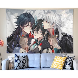 Anime Tapestry Wall Hanging Honkai Star Rail Blade Dan Heng Tapestry Wall Art Home Decorations Living Room Decor Bedroom Dorm Gift