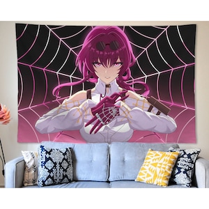 Anime Tapestry Wall Hanging Honkai Star Rail Kafka Tapestry Wall Art Home Decorations Living Room Decor Bedroom Dorm Gift