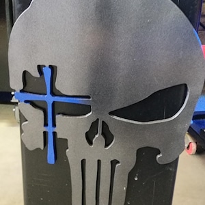 Punisher style skull with Cross DXF File - Digital Download- File(s) only- Plasma or Laser cutting files CNC