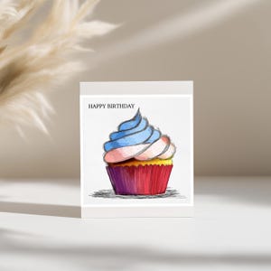 Alles Gute zum Geburtstag Karte, Geburtstag, Handgemachte Karte, Alles Gute zum Geburtstag, Retro Karten, Festliche Karten, Grußkarten, Illustrierte Karte, Geburtstagskarten