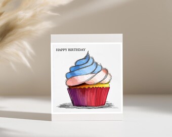 Carte de Joyeux anniversaire, Anniversaire, Carte faite main, Joyeux anniversaire, Cartes Rétro, Cartes De Fête, Cartes De Vœux, Carte Illustrée, Cartes D'anniversaire