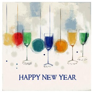 Carte de bonne année, carte de voeux de nouvel an, carte de fête, carte faite main, nouvel an, cartes de vœux, cartes rétro, cartes de fête, carte de vœux