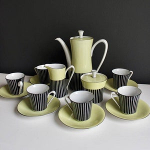 Volkstedt Beyer & Bock Germany mocha set midcentury coffee set