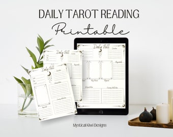 Diario diario de tarot (tiradas de cartas individuales y de 3)