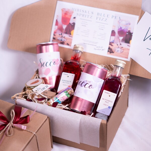 Personalisierte Geschenkbox Freundinnen, Geschenkset Cocktail, Geschenk zum Einzug, Geschenke für Freundin, Mädelsabend, Geschenk handmade