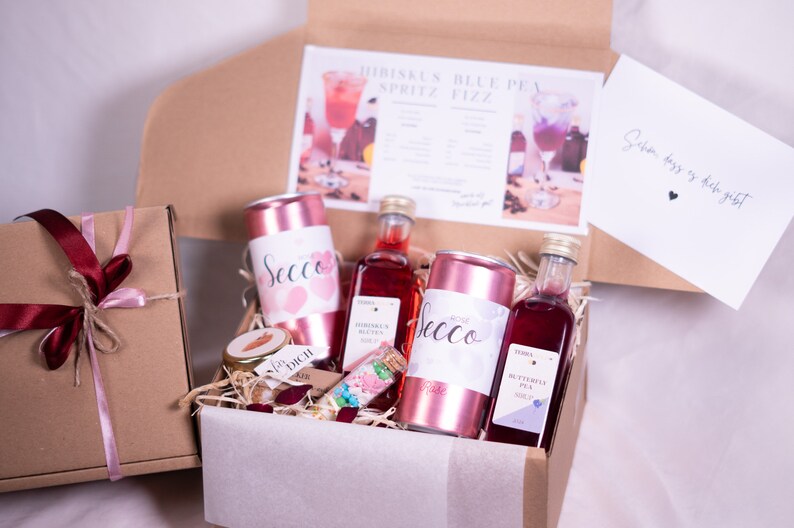 Personalisierte Geschenkbox Freundinnen, Geschenkset Cocktail, Geschenk zum Einzug, Geschenke für Freundin, Mädelsabend, Geschenk handmade zdjęcie 4