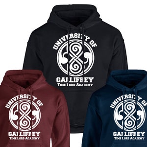 University of Gallifrey Hoodie Fan Retro Gift Novelty Dr Who Tardis Inspired Hoodie Top Hooded Sweatshirt