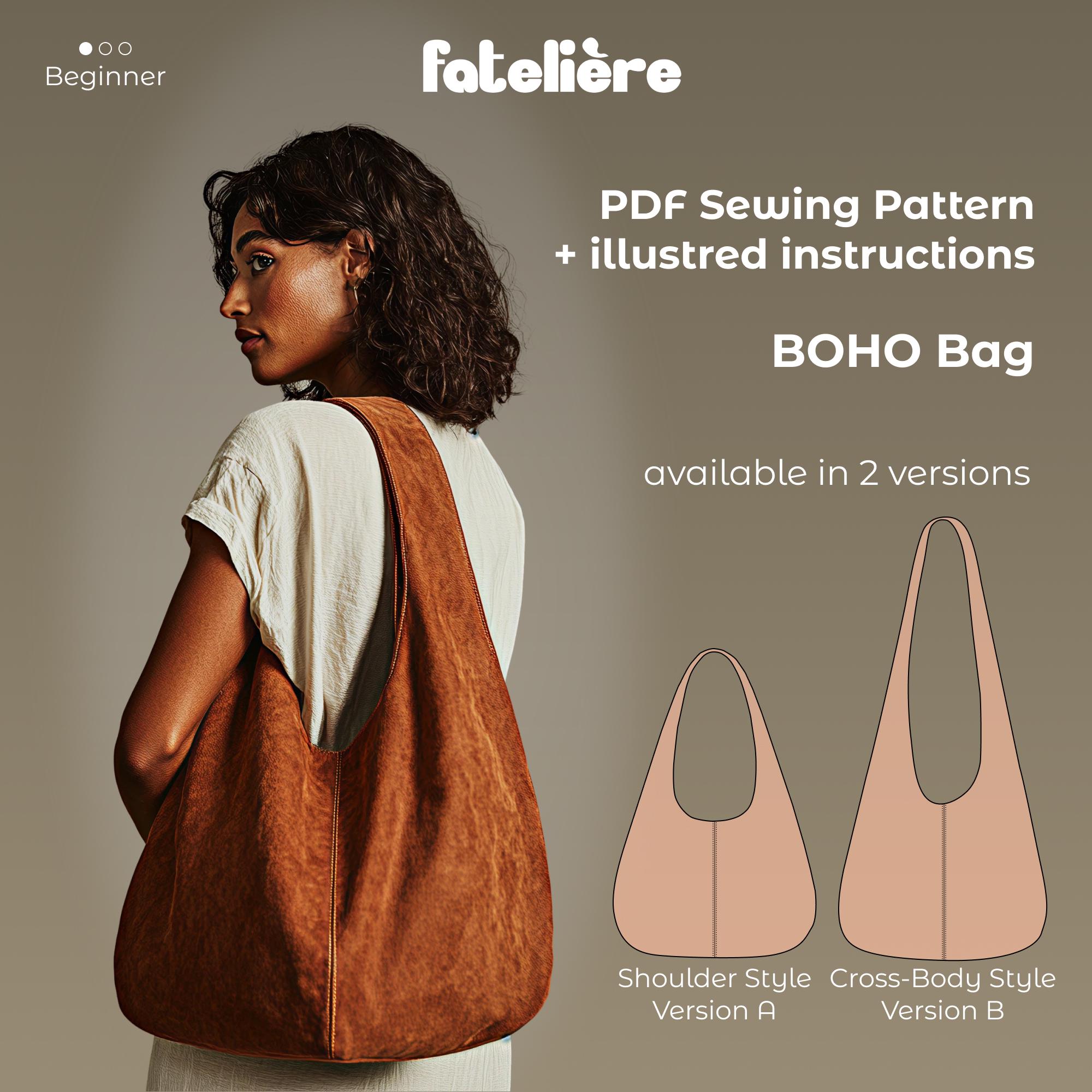 Schnittmuster für Boho-Tasche – PDF-Einkaufstasche in Versionen