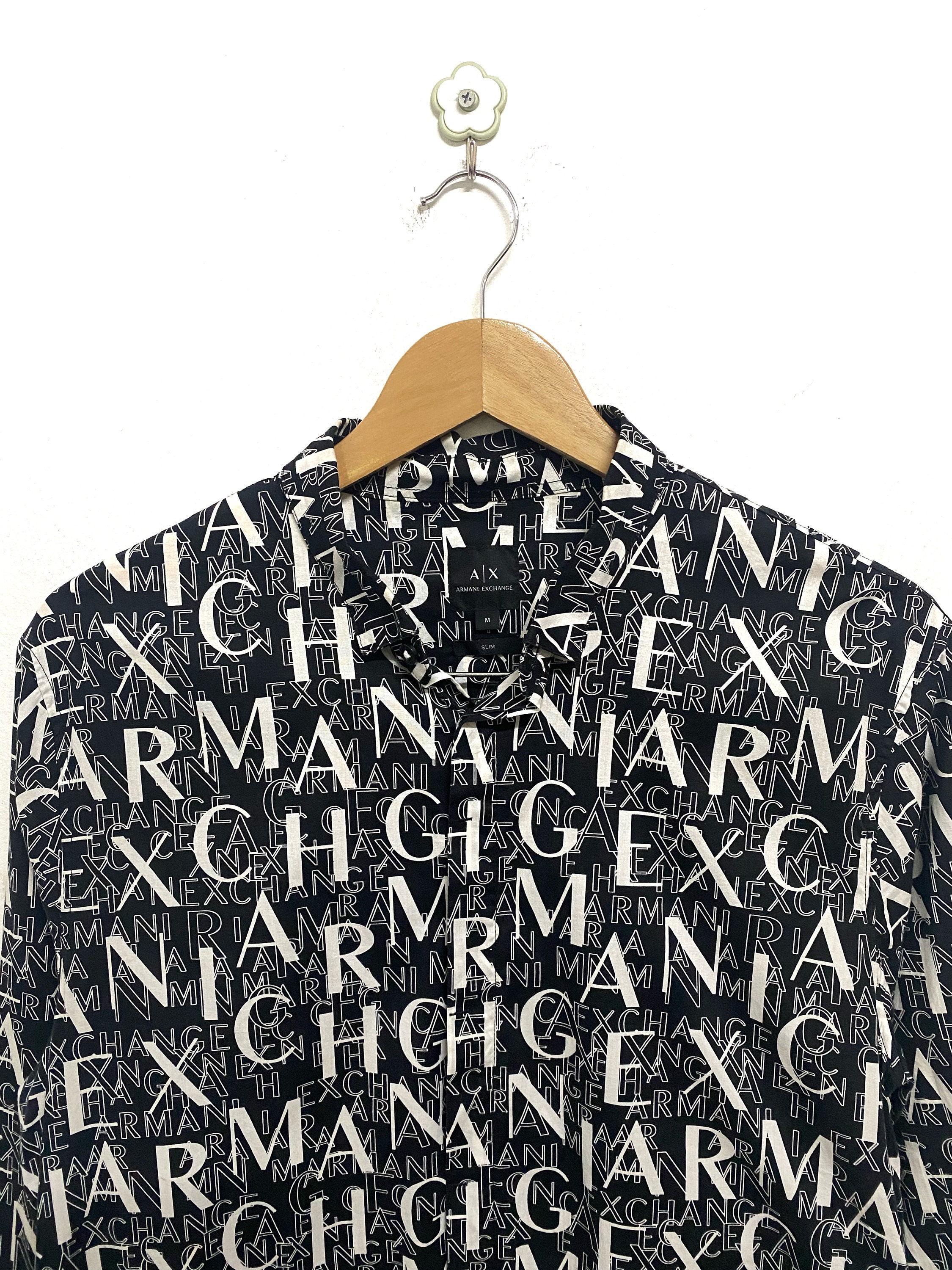 Armani Exchange Monochrome Button up Shirt/ Medium Size - Etsy