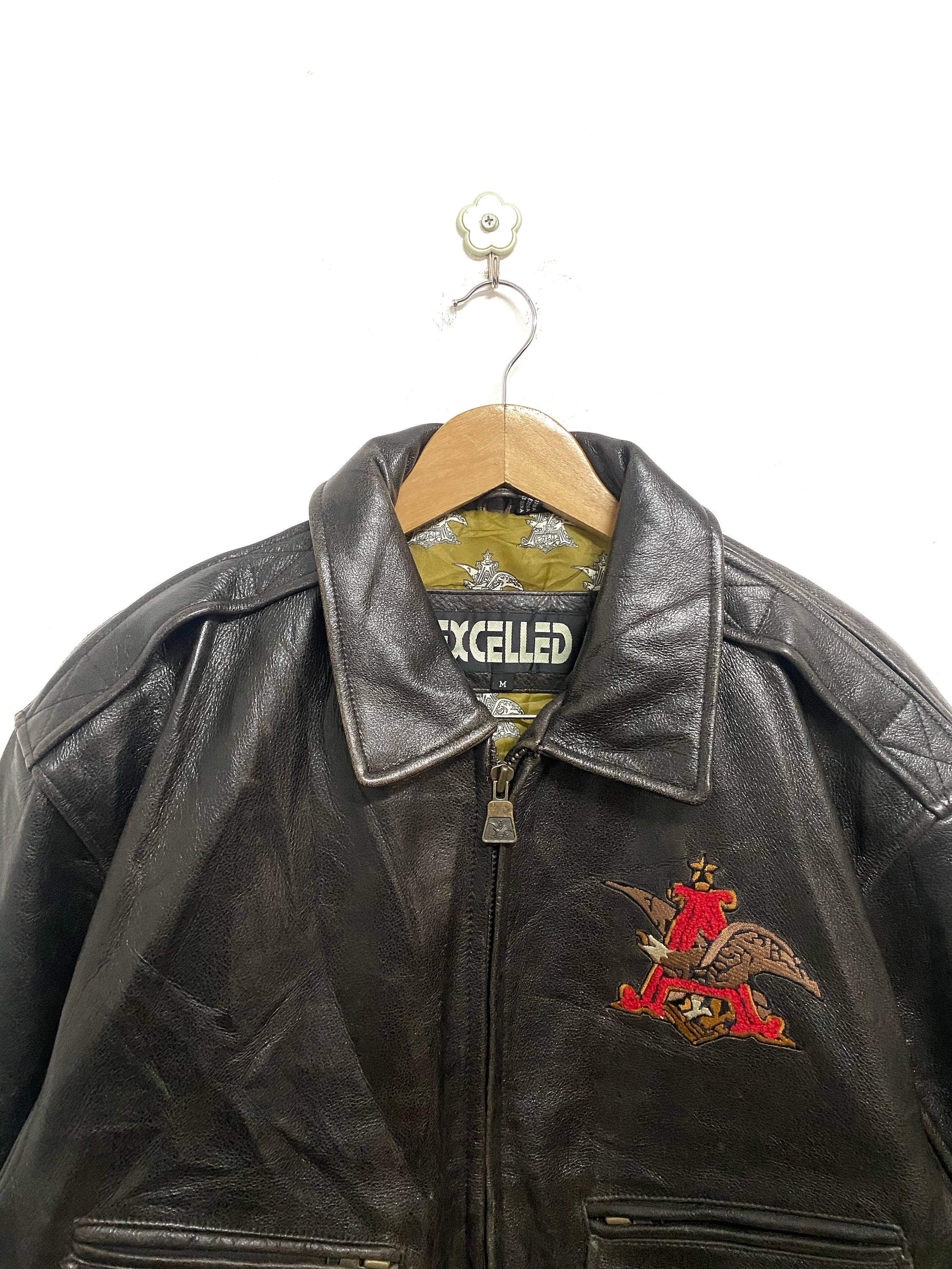 Vintage Budweiser Anheuser-busch Leather Jacket/ Medium Size