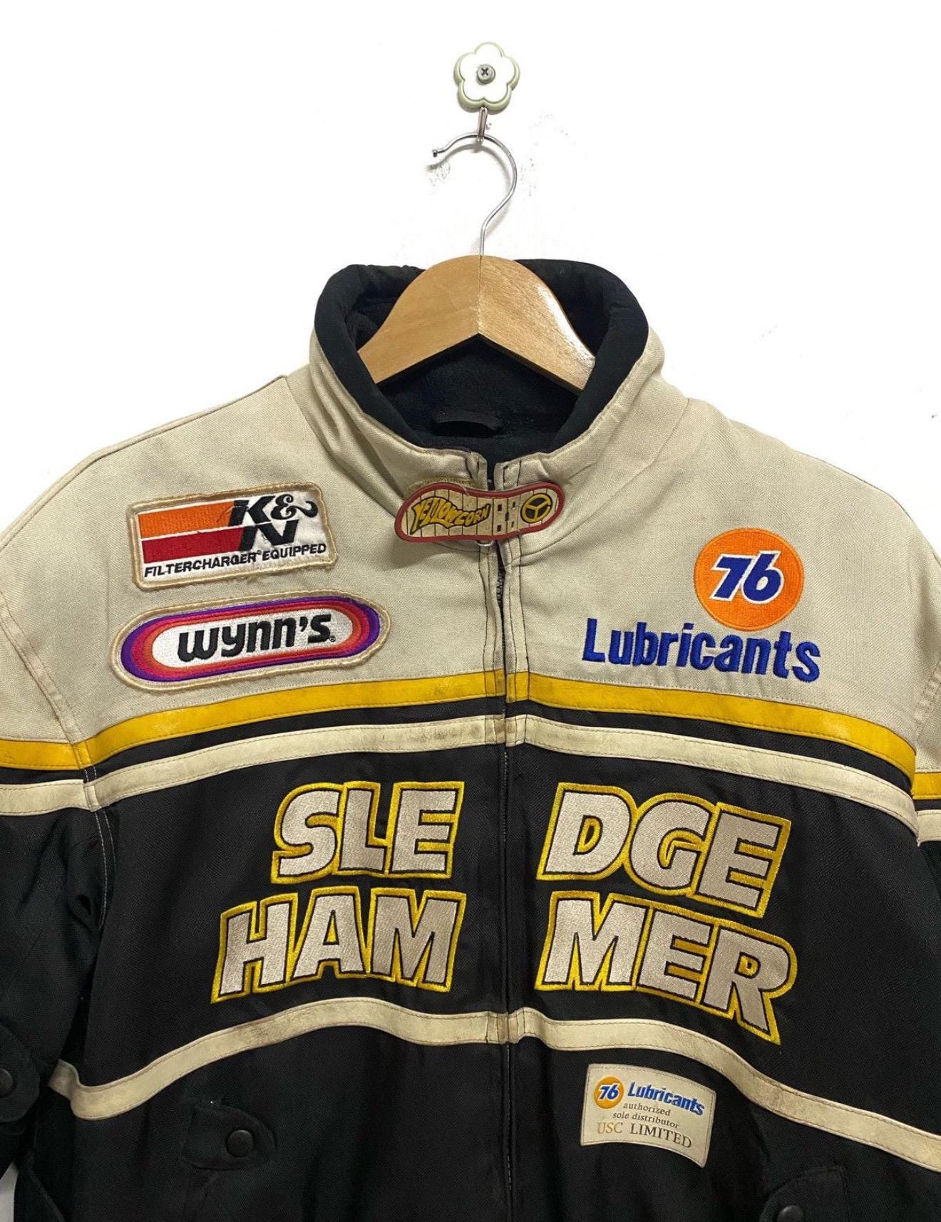 YELLOW CORN SLEDGE HAMMER ジャケット M Vintage Yellow Corn Sledge Hammer Motorcycle Riding Jacket/ Large