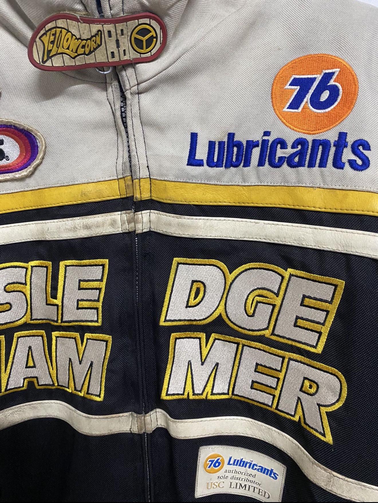 YELLOW CORN SLEDGE HAMMER ジャケット M 🔥VINTAGE BIKER JACKET YELLOW CORN BIG LOGO SLEDGE HAMMER