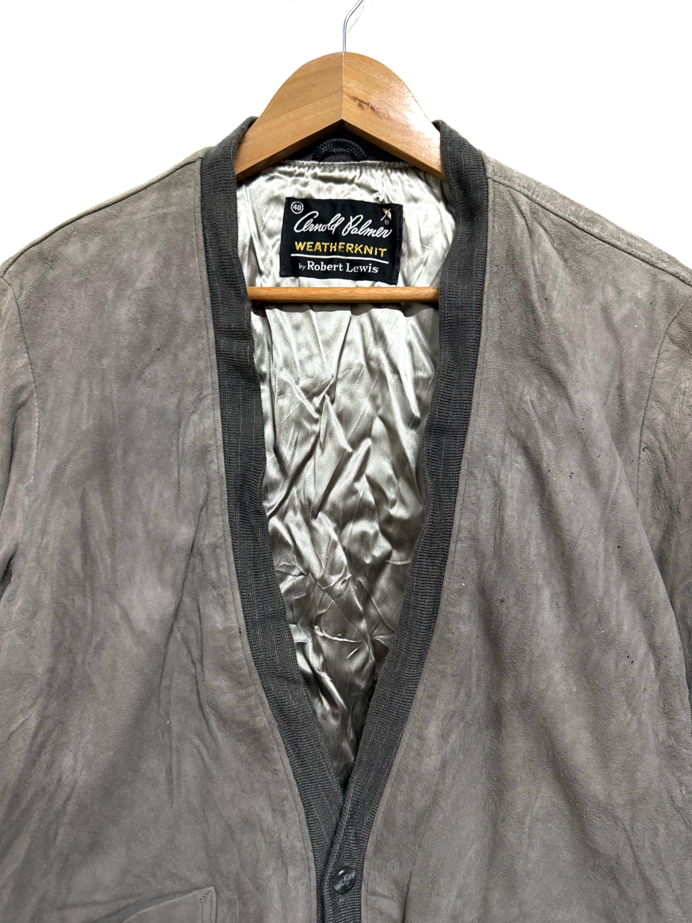 Vintage Arnold Palmer by Robert Lewis Suede Leather Cardigan