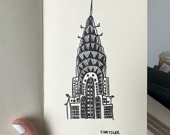 Dessin d'architecture numérique de NYC - Chrysler Building