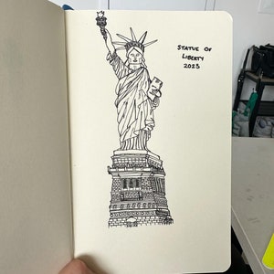 Digital NYC Architecture Drawing - Statue of Liberty