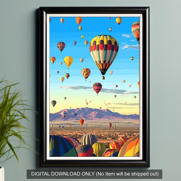 Digital Download | Hot Air Balloon Festival Albuquerque New Mexico United States | 100+ Megapixel 300DPI | Print Your Own | Wall Art Poster