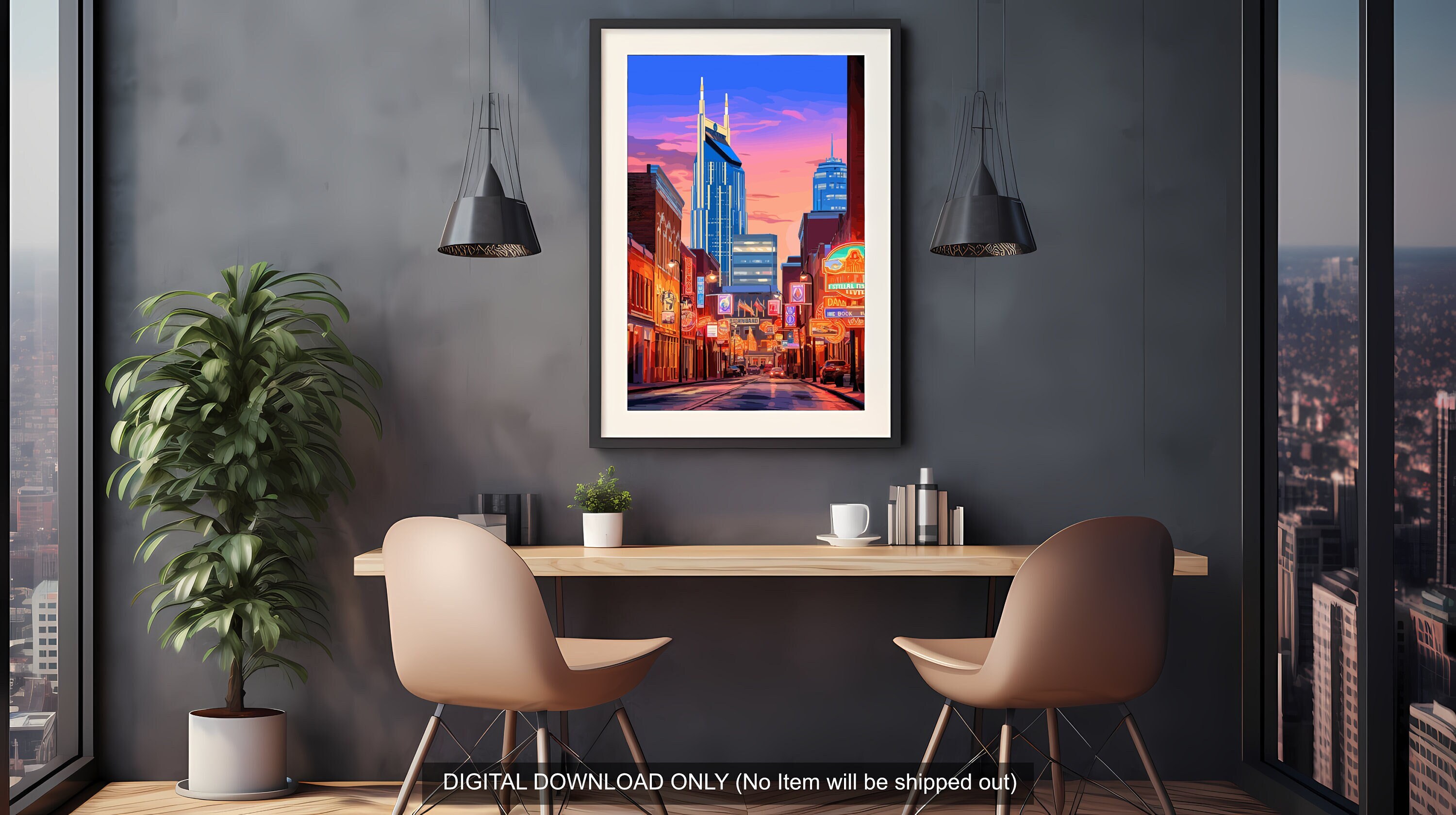 Digital Download | Music City Nashville Tennessee United States | 100+ Megapixel 300DPI | Print Your Own | Wall Art Travel Poster High Res