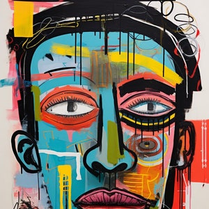 Graffiti Reveries: Expressive Portraits Infused with Urban Spirit, a digital print
