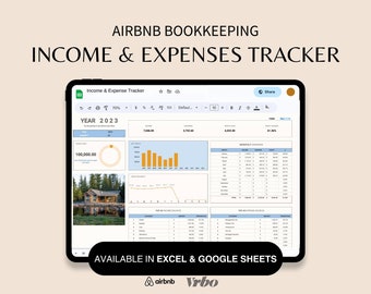 Airbnb Income and Expense Spreadsheet | Bookkeeping | VRBO | Income Tracker | Property Management | Rental Property Tracker | Airbnb Google
