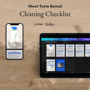 Rental Cleaning Checklist | Printable Canva Template for Housekeeping | Vacation Rental Maintenance