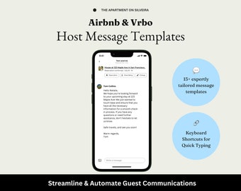 Plantillas de mensajes para anfitriones de Airbnb / Vrbo / Gestión de Airbnb / Alquileres a corto plazo / Superhost / Plantillas de mensajes automatizados / 5 Iniciar reseña