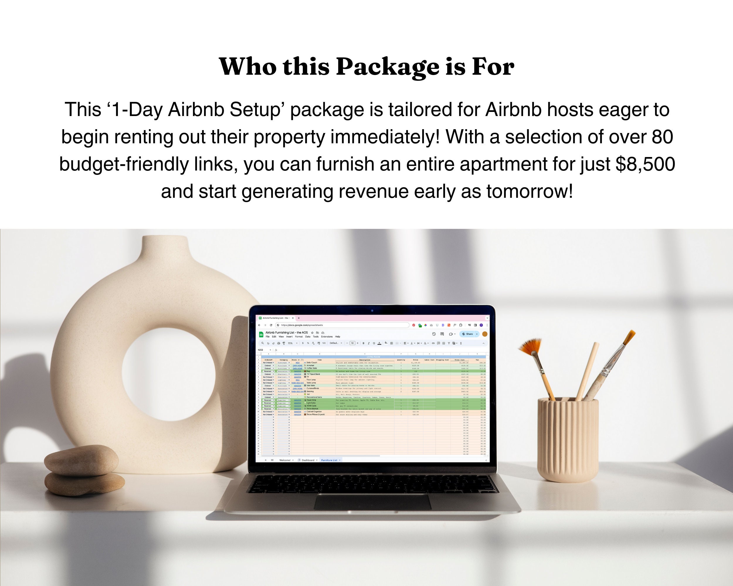 1 Day Airbnb Setup Furnishing Decor Short Term Rental VRBO Budget