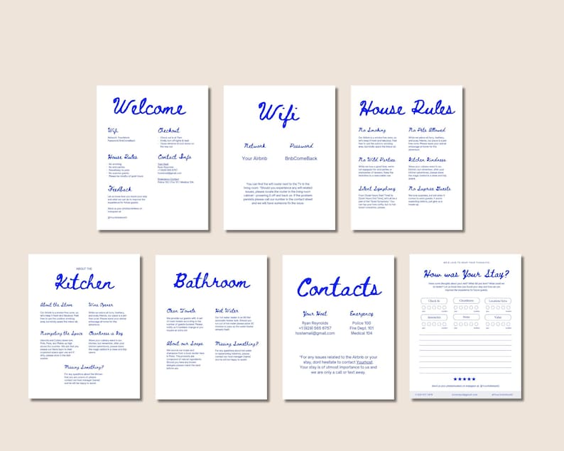 Printable Signs for Vacation Rentals