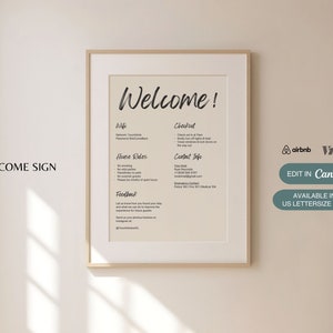 Printable and Editable Airbnb Welcome Sign | Vacation Rental Rental Sign | Airbnb | VRBO Welcome Sign | Rental Packet | VRBO | Airbnb Decor