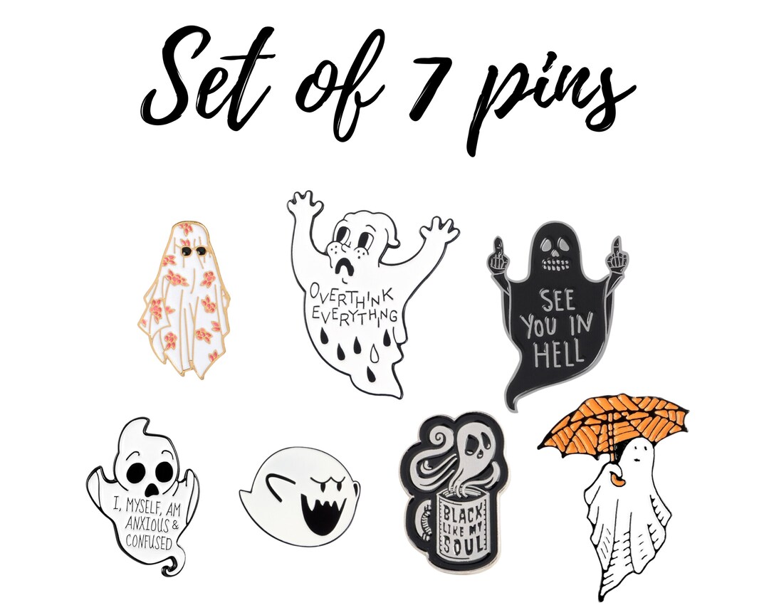 Horror Enamel Pin Halloween Enamel Pin Ghost Lapel Pin Etsy