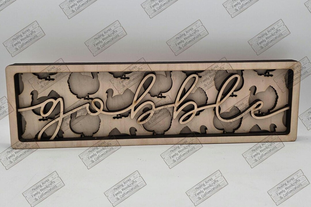 DIY RAW Wood Kit GOBBLE Turkey Layered Frame Chunky Shelf Sitter Mantel