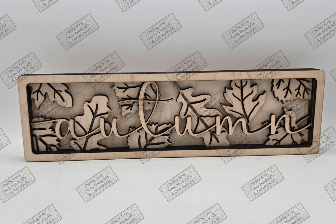 DIY RAW Wood Kit AUTUMN Leaves Layered Frame Chunky Shelf Sitter Mantel