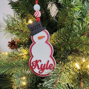 Custom Personalized Snowman Christmas Ornament Name Ornament Kids Ornament