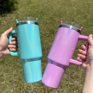 Taza de viaje reutilizable de acero inoxidable de 40 oz, taza de viaje de sublimación de 40 oz