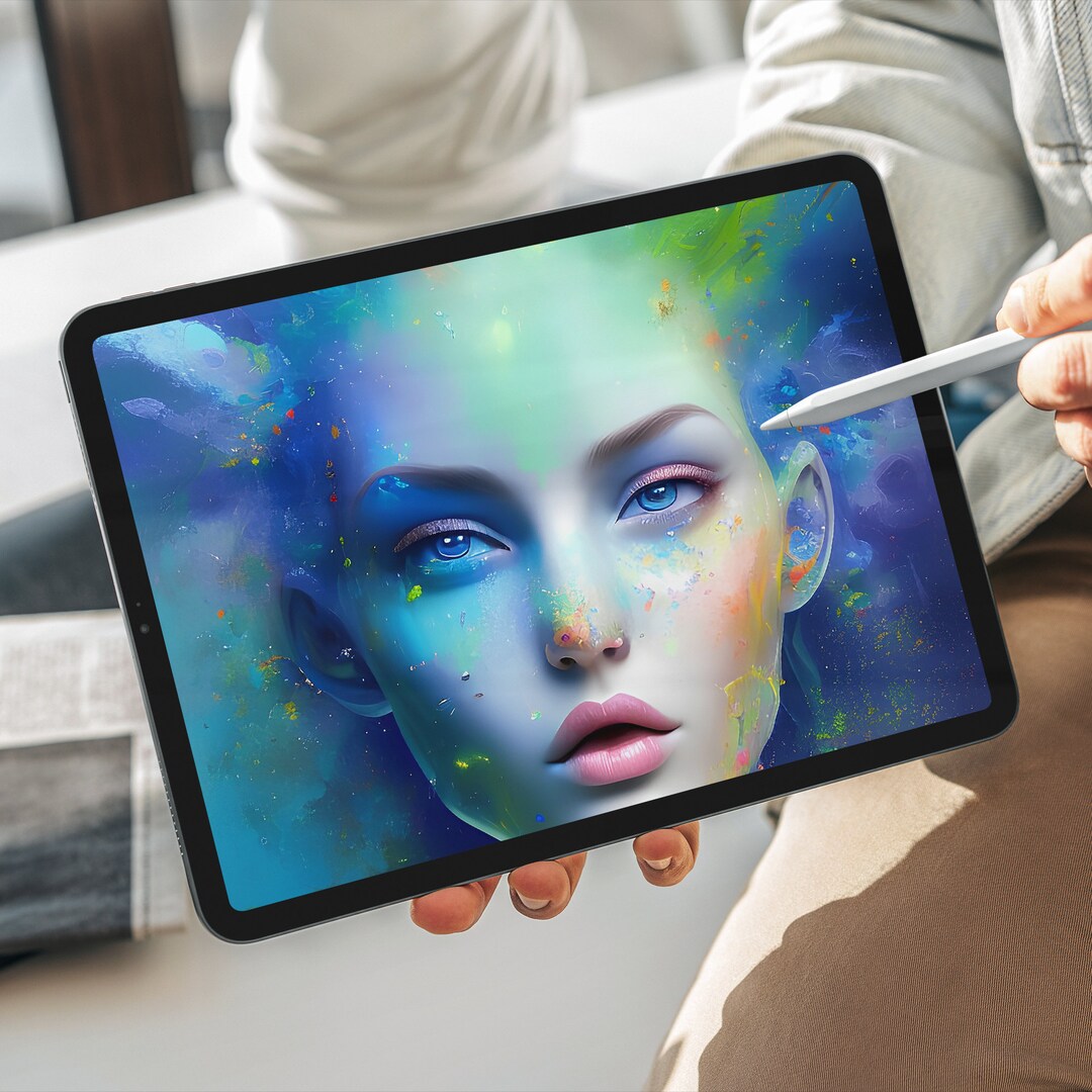 Colorful Blue Green Abstract Artwork Graphics for Projects Etsy