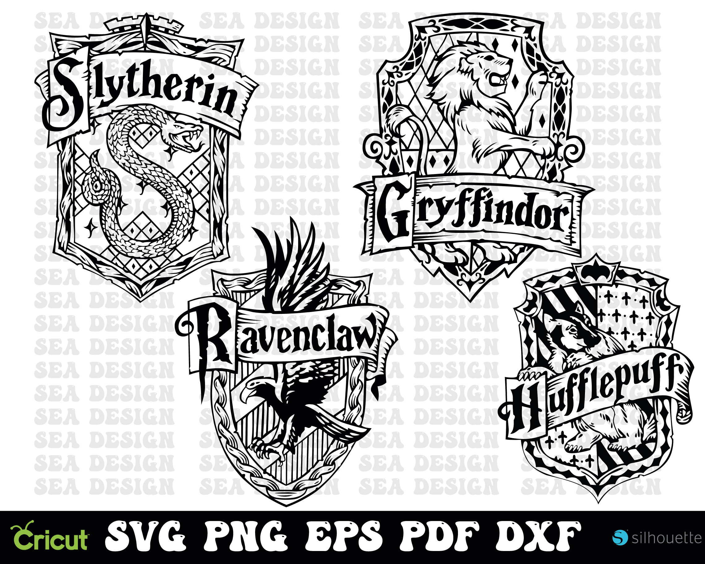 Wizardy Houses Svg Eps Png Cricut Silhouette - Etsy Australia