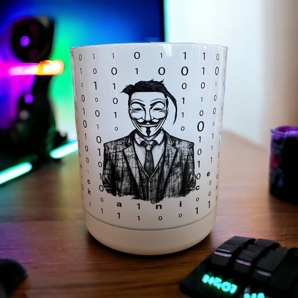 Hack a Nice Day - 10 oz Travel Lowball Tumbler Cup - IT, Hacker, Security, Information Technology, Guy Fawkes Gift