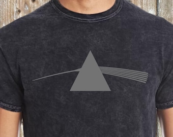 Pink Floyd Mineral Wash T-Shirt, Dark Side Of The Moon Washed Cotton Shirt, Abstract Triangle Design Shirt, 90s Inspired Vintage DELUXE Tee
